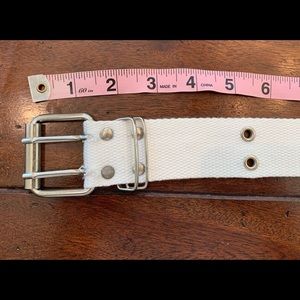 White cloth belt with silver detailing